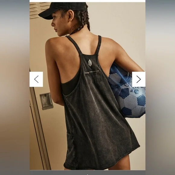 Free People Hot Shot Mini Dress Medium Black NWT - Picture 3 of 6